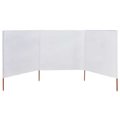 3-teiliges Windschutzgewebe 400 x 80 cm Sandweiß