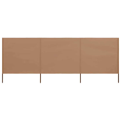3-teiliges Windschutzgewebe 400 x 80 cm Taupe