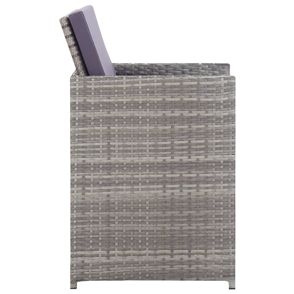 11-tlg. Garten-Essgruppe Poly Rattan Akazienholz Anthrazit