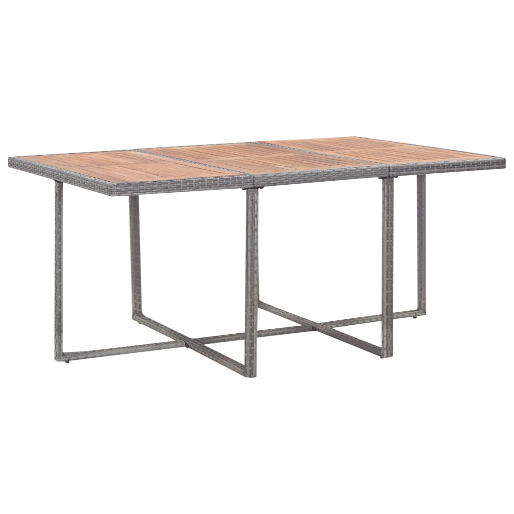 11-tlg. Garten-Essgruppe mit Auflagen Poly Rattan Grau