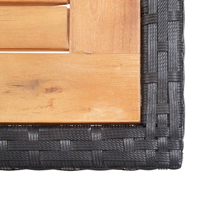 17-tlg. Garten-Essgruppe mit Auflagen Poly Rattan Schwarz