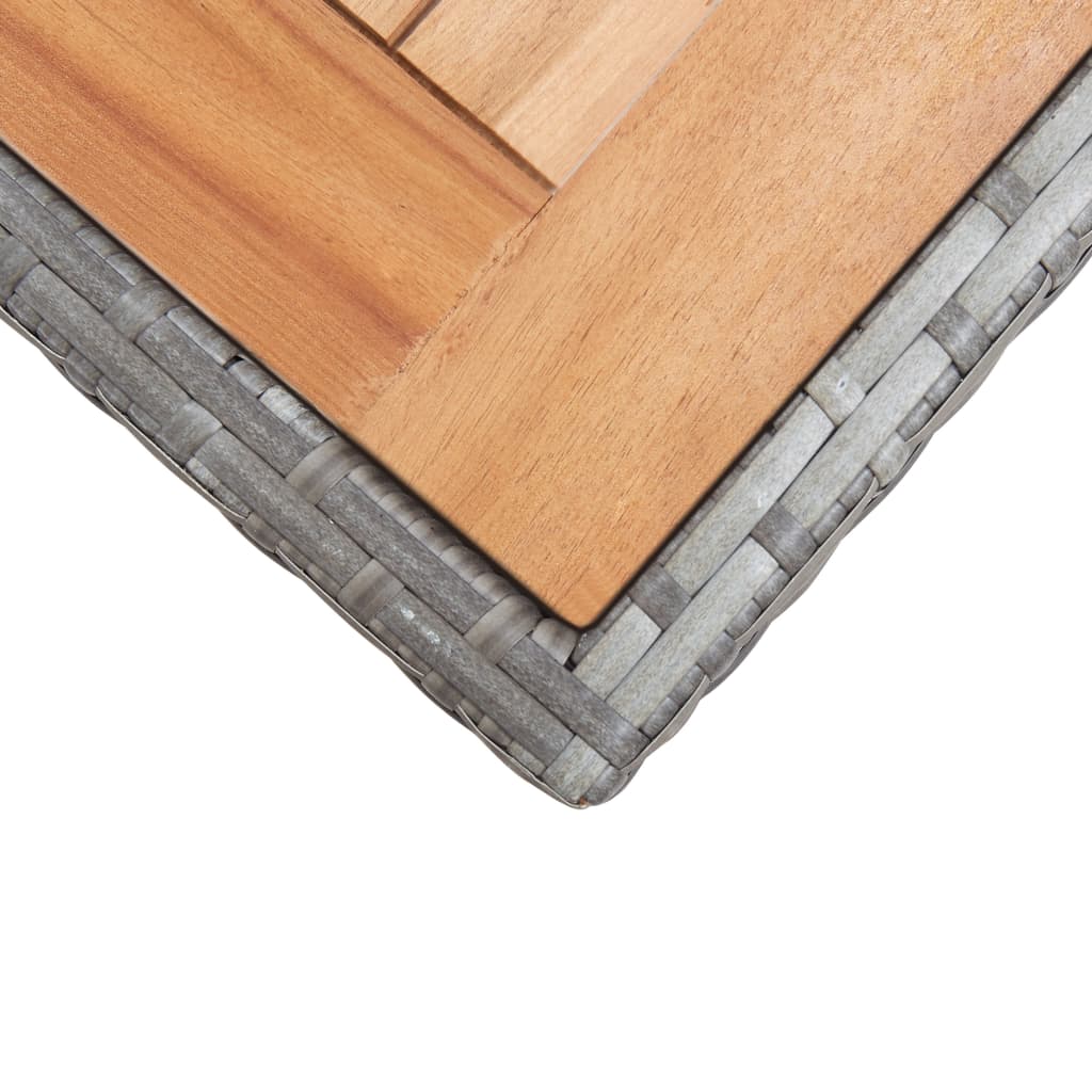 Gartentisch Anthrazit und Braun 123x60x74 cm Massivholz Akazie