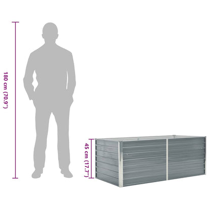 Hochbeet 160 x 80 x 45 cm Verzinkter Stahl Grau