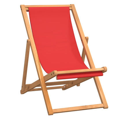 Strandstuhl Klappbar Massivholz Teak Rot