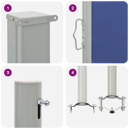 Ausziehbare Seitenmarkise 120x300 cm Blau