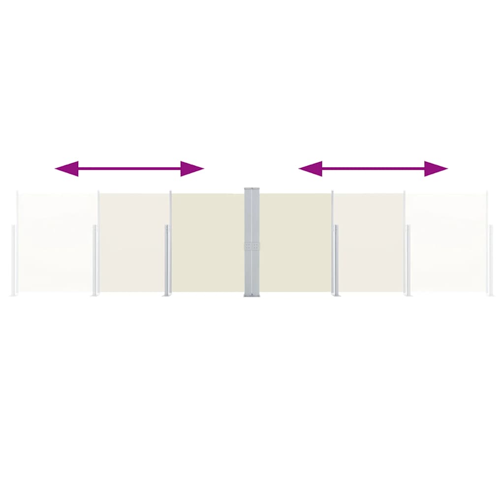 Ausziehbare Seitenmarkise Doppelt 170 x 600 cm Creme