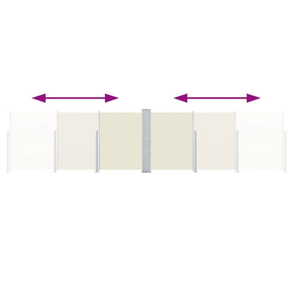 Ausziehbare Seitenmarkise Doppelt 170 x 600 cm Creme