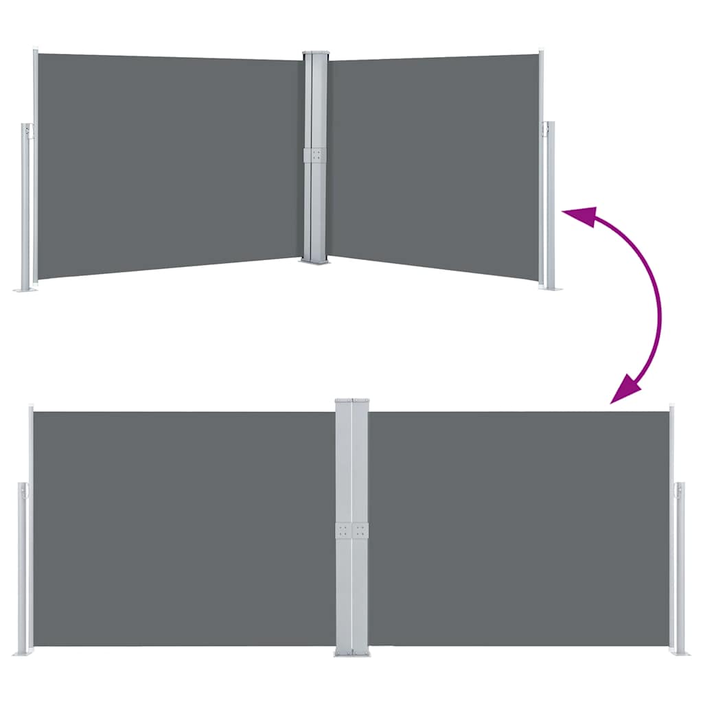 Ausziehbare Seitenmarkise Anthrazit 140 x 1000 cm