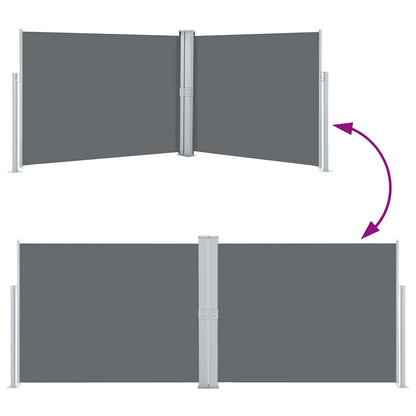 Ausziehbare Seitenmarkise Anthrazit 140 x 1000 cm