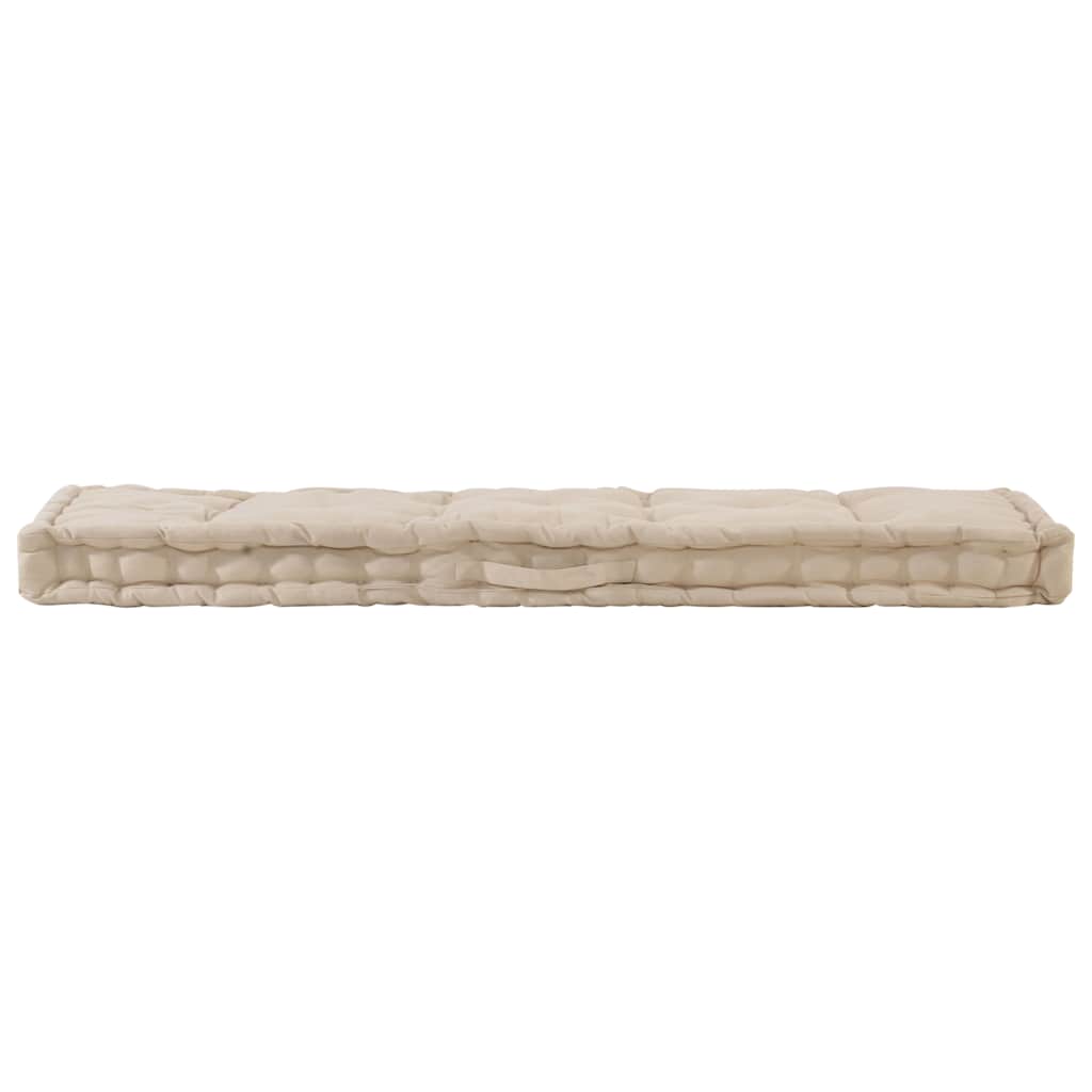 Palettenkissen Baumwolle 120×40×7 cm Beige
