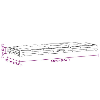 Palettenkissen Baumwolle 120×40×7 cm Taupe