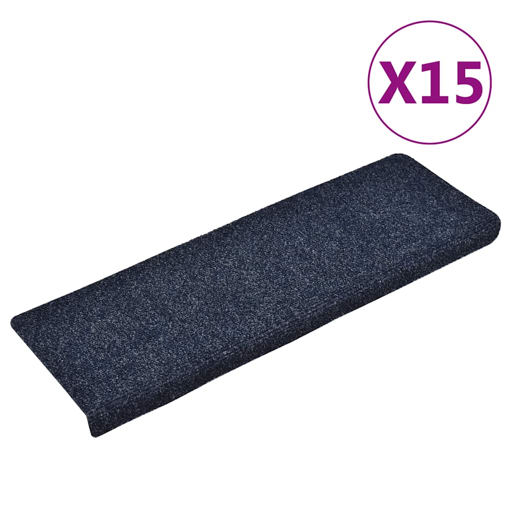 Stufenmatten Selbstklebend 15 Stk. 65x21x4 cm Blau Rechteckiger Rand