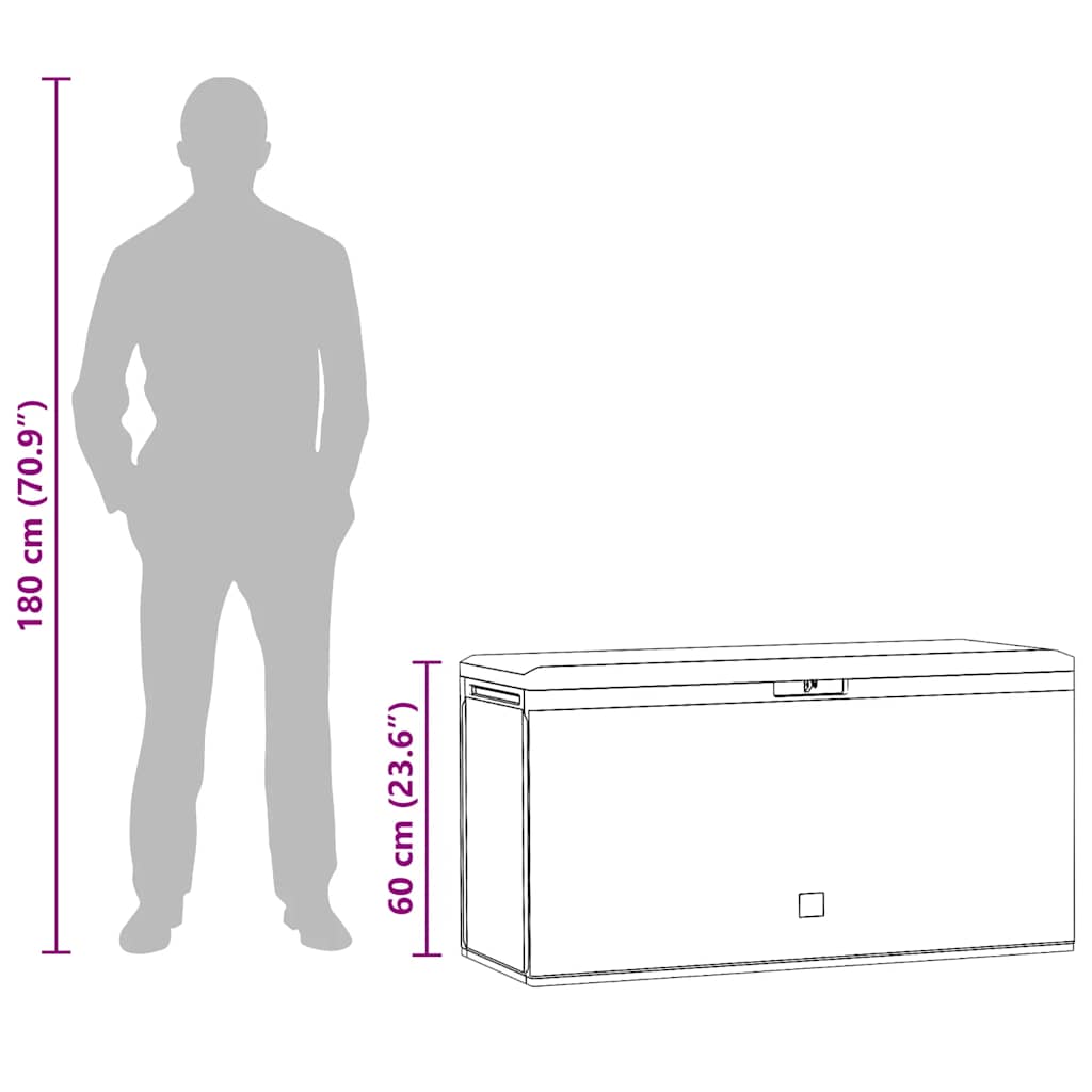 Gartenbox Anthrazit 114x47x60 cm