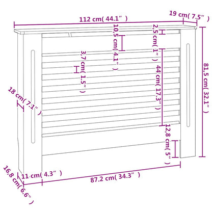 Heizkörperverkleidungen 2 Stk. Weiß 112 x 19 x 81,5 cm MDF