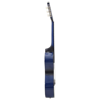 8-tlg. Klassikgitarren-Set für Anfänger Blau 3/4 36"