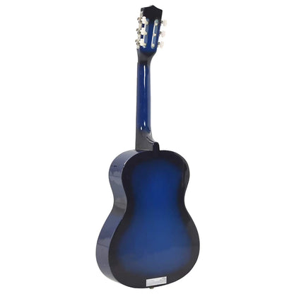 8-tlg. Klassikgitarren-Set für Anfänger Blau 3/4 36"