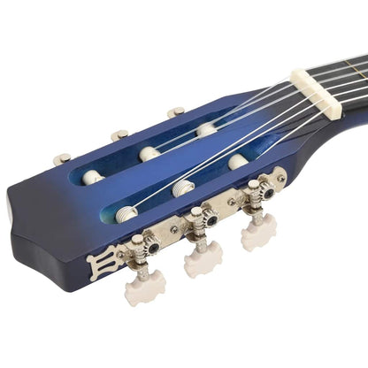 8-tlg. Klassikgitarren-Set für Anfänger Blau 3/4 36"