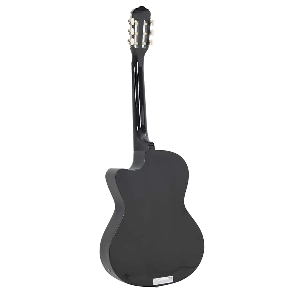 12-tlg. Western Gitarren-Set mit Equalizer und 6 Saiten Schwarz