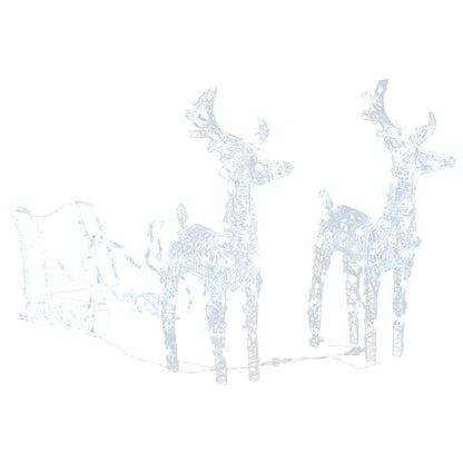 Rentiere & Schlitten Weihnachtsdekoration 160 LEDs 130 cm Acryl