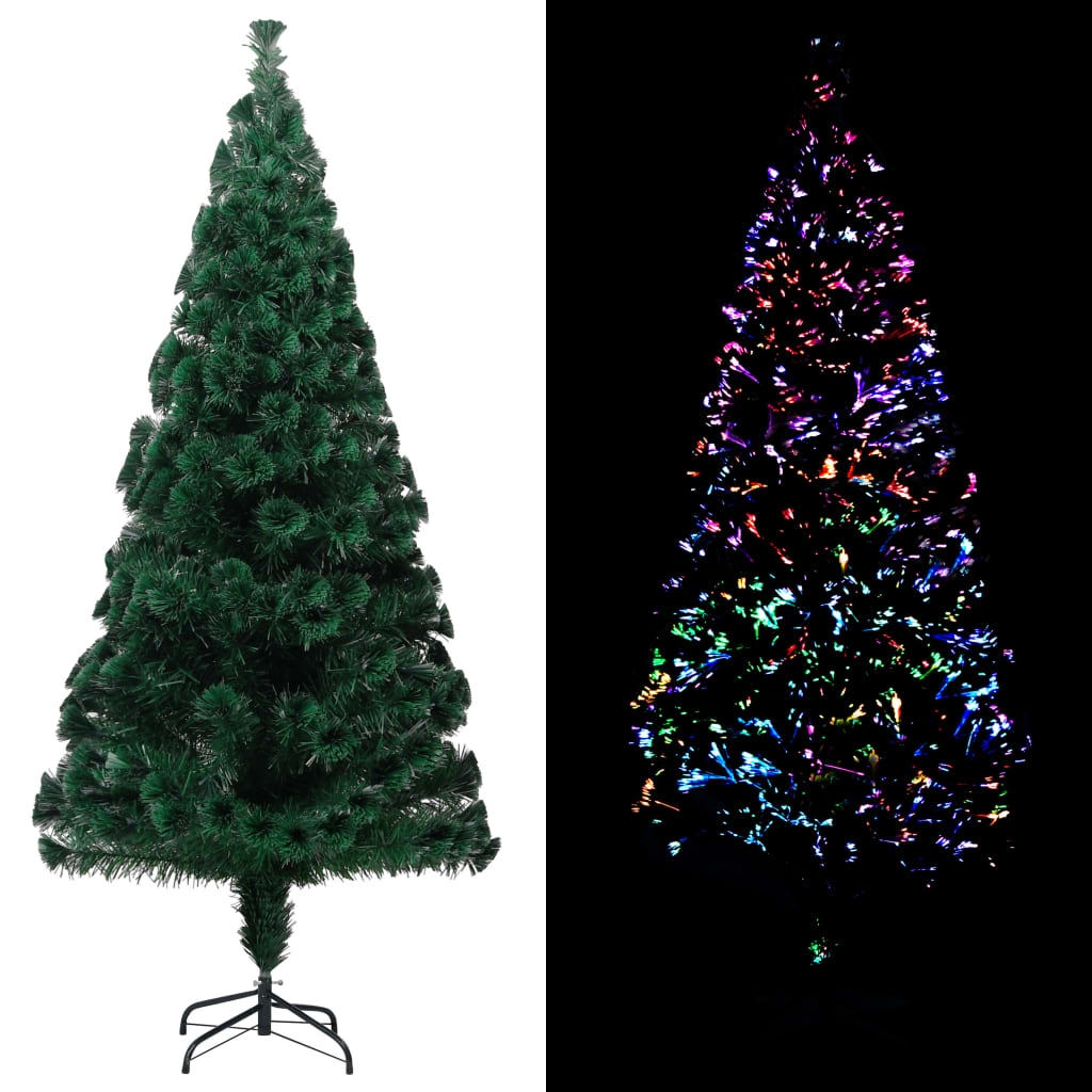 Künstlicher Weihnachtsbaum mit Ständer Grün 180 cm Glasfaser