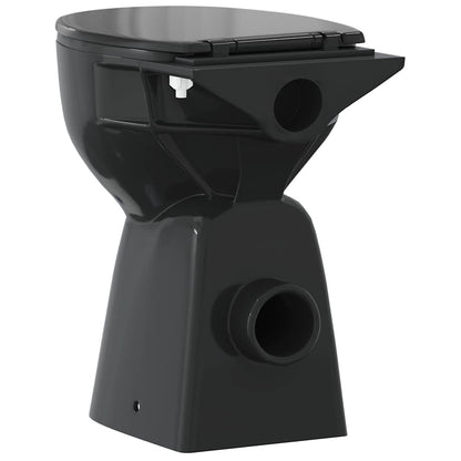 Randloses WC 7 cm Extra Höhe Soft-Close Keramik Schwarz