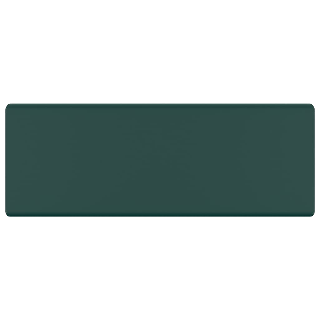 Luxus-Waschbecken Überlauf Quadratisch Matt Dunkelgrün 41x41 cm