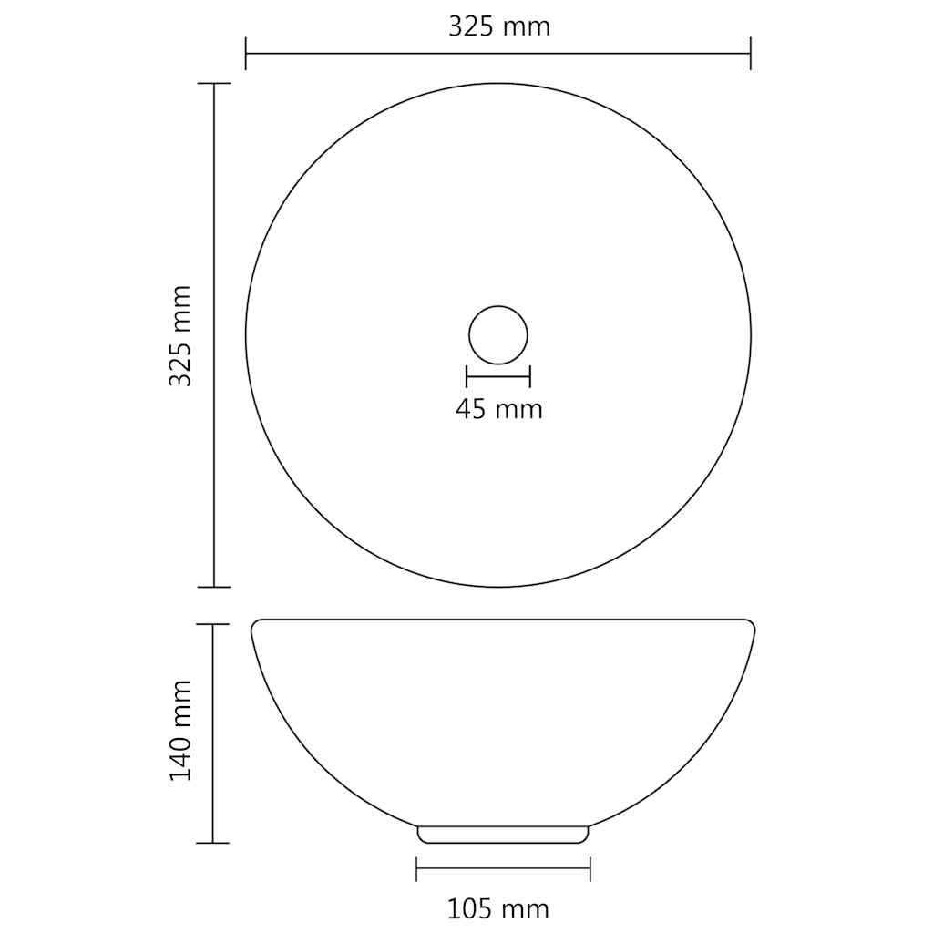 Luxus-Waschbecken Rund Matt Hellgrün 32,5x14 cm Keramik