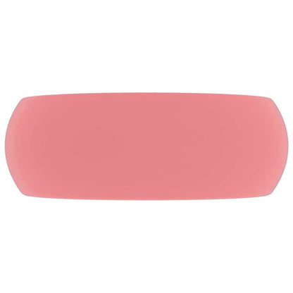 Luxuriöses Waschbecken Rund Matt Rosa 40x15 cm Keramik