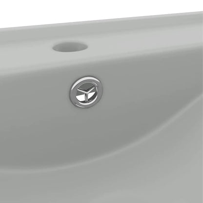 Luxus-Waschbecken mit Hahnloch Matt-Hellgrau 60x46 cm Keramik