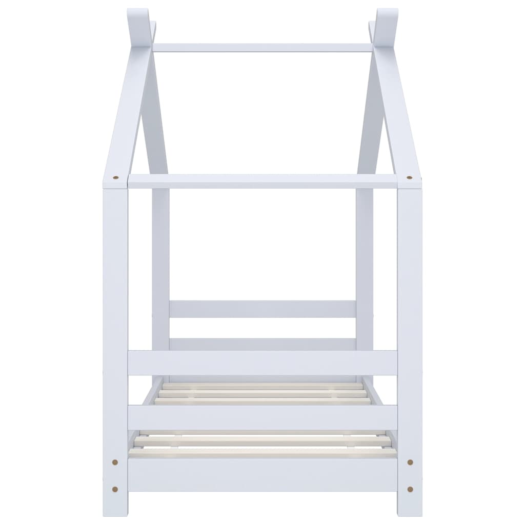 Kinder-Bettgestell Weiß Massivholz Kiefer 70x140 cm