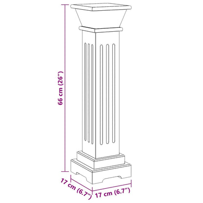 Klassischer Säulen-Pflanzenständer Schwarz 17x17x66 cm MDF
