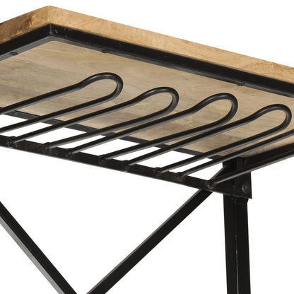 Traktor-Weinschrank Weiß 49x31x172 cm Raues Mangoholz