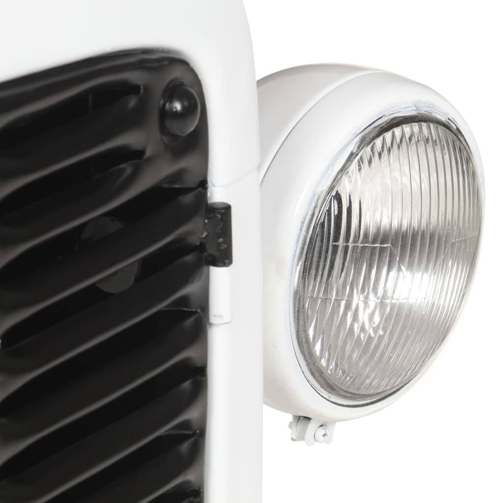 Traktor-Weinschrank Weiß 49x31x172 cm Raues Mangoholz