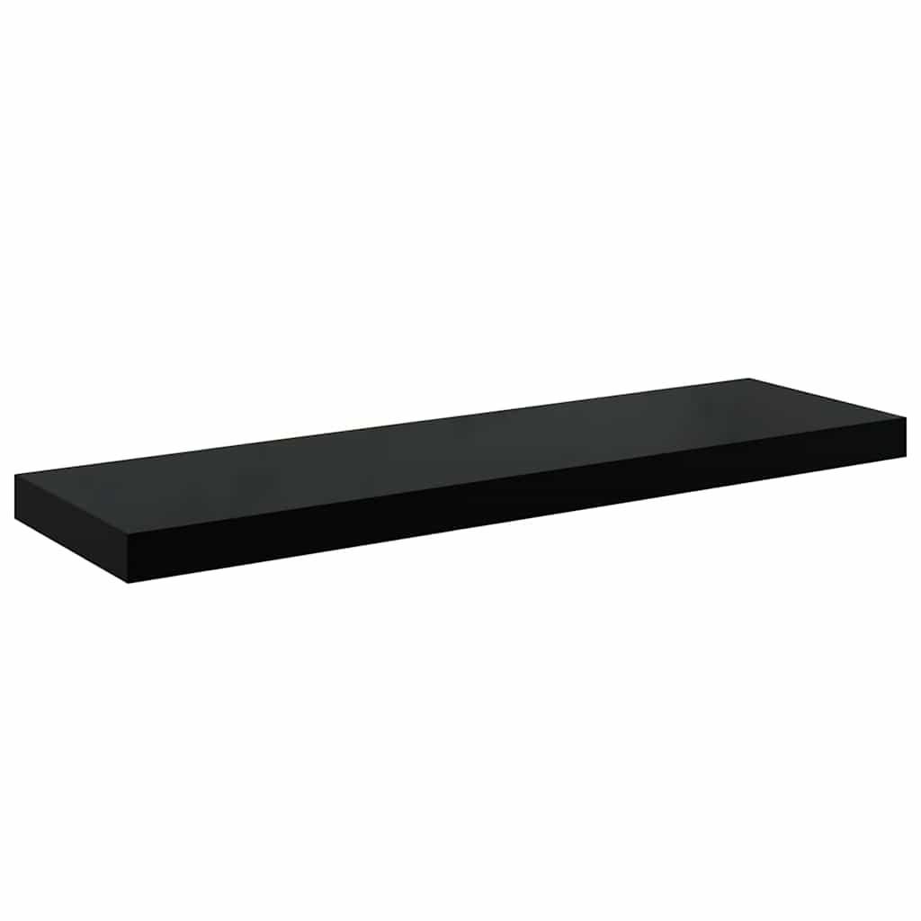 Schweberegale 4 Stk. Hochglanz-Schwarz 80x23,5x3,8 cm MDF