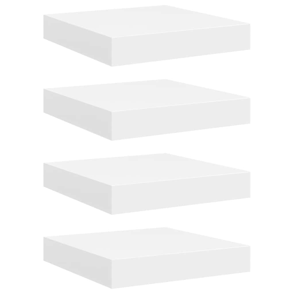 Schweberegale 4 Stk. Weiß 23x23,5x3,8 cm MDF