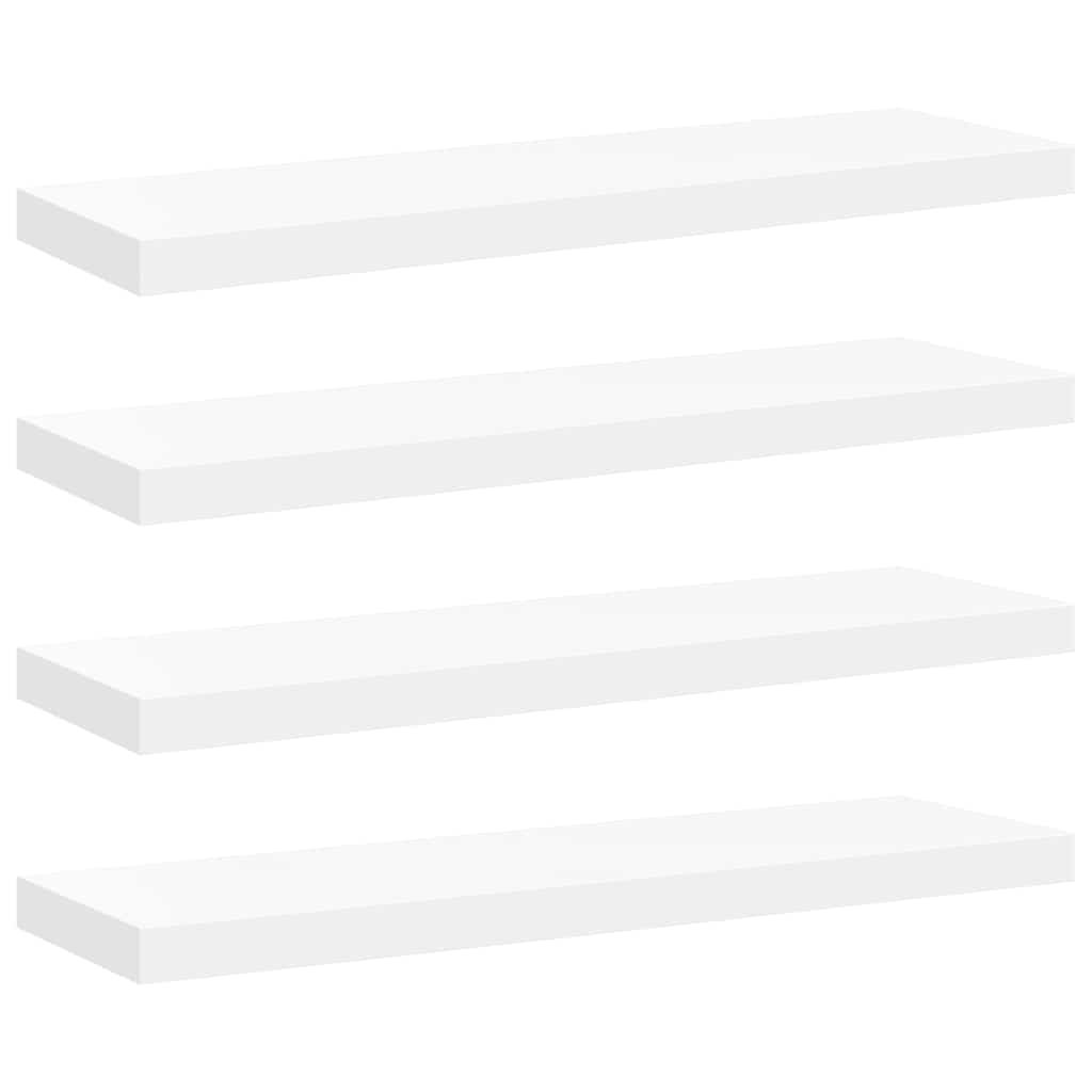 Schweberegale 4 Stk. Weiß 80x23,5x3,8 cm MDF