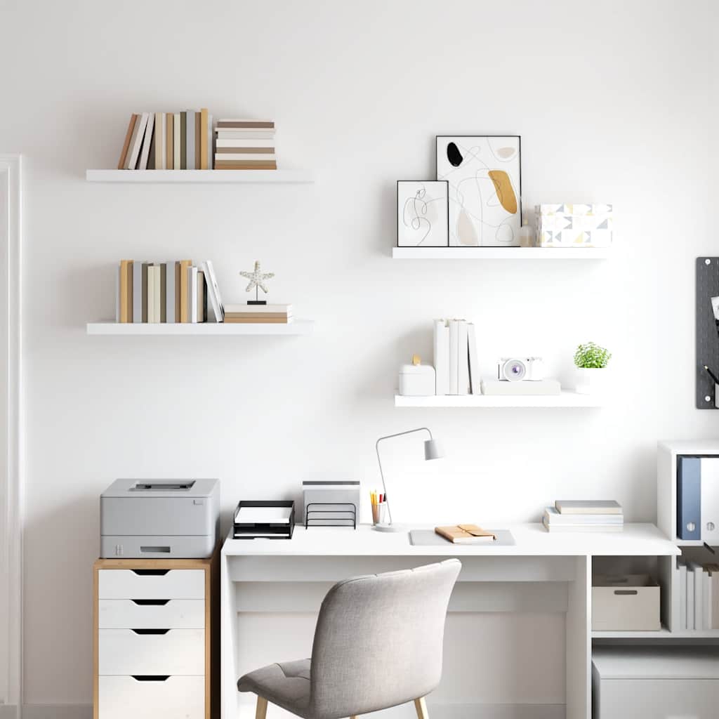 Schweberegale 4 Stk. Weiß 80x23,5x3,8 cm MDF