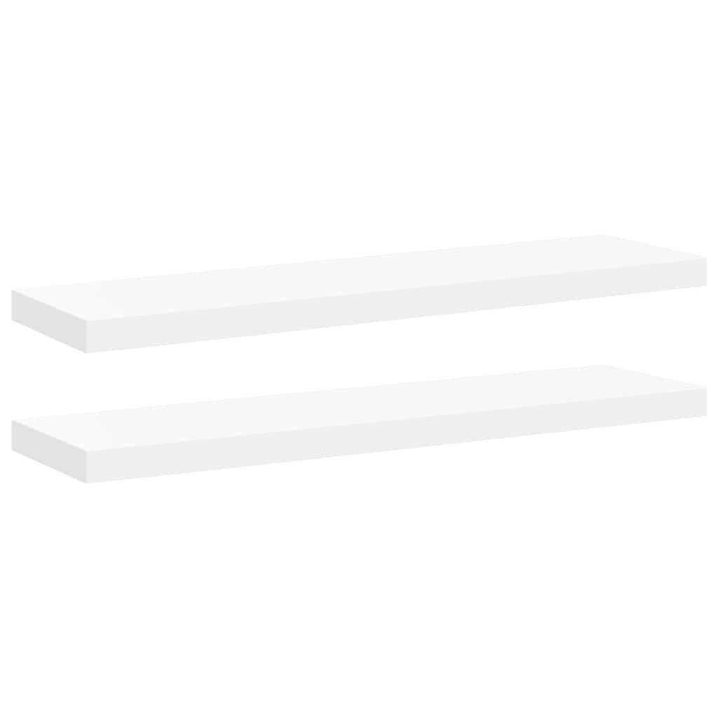 Schweberegale 2 Stk. Weiß 90x23,5x3,8 cm MDF