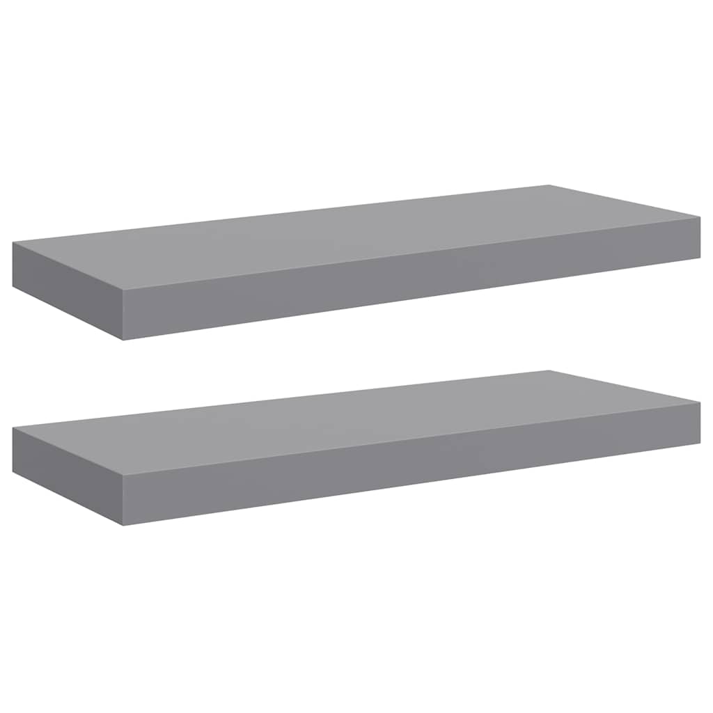 Schwebende Wandregale 2 Stk. Grau 60x23,5x3,8cm MDF