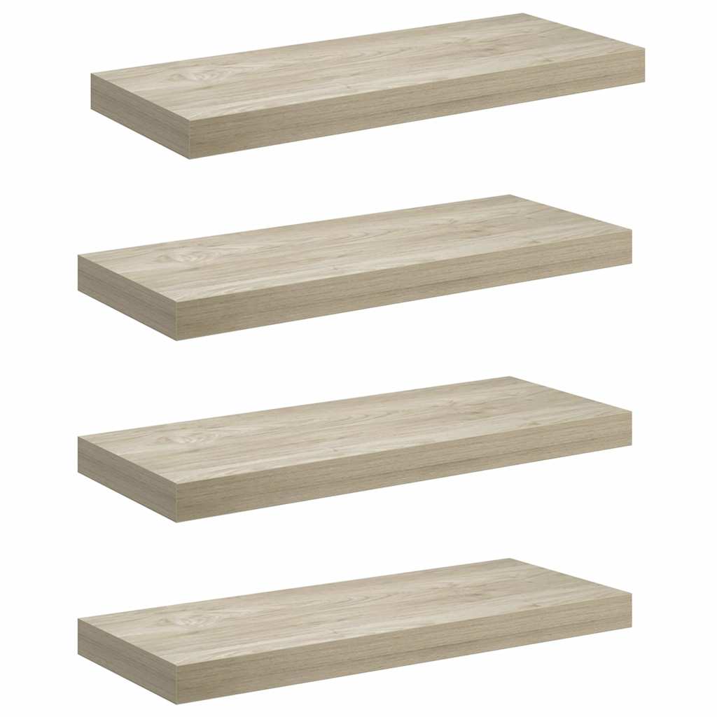 Schwebende Wandregale 4 Stk. Eichefarben 60x23,5x3,8cm MDF