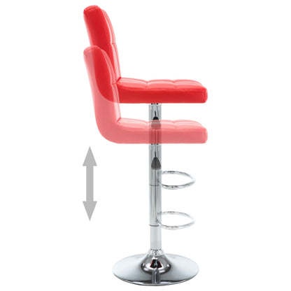 Barhocker 2 Stk. Rot Kunstleder