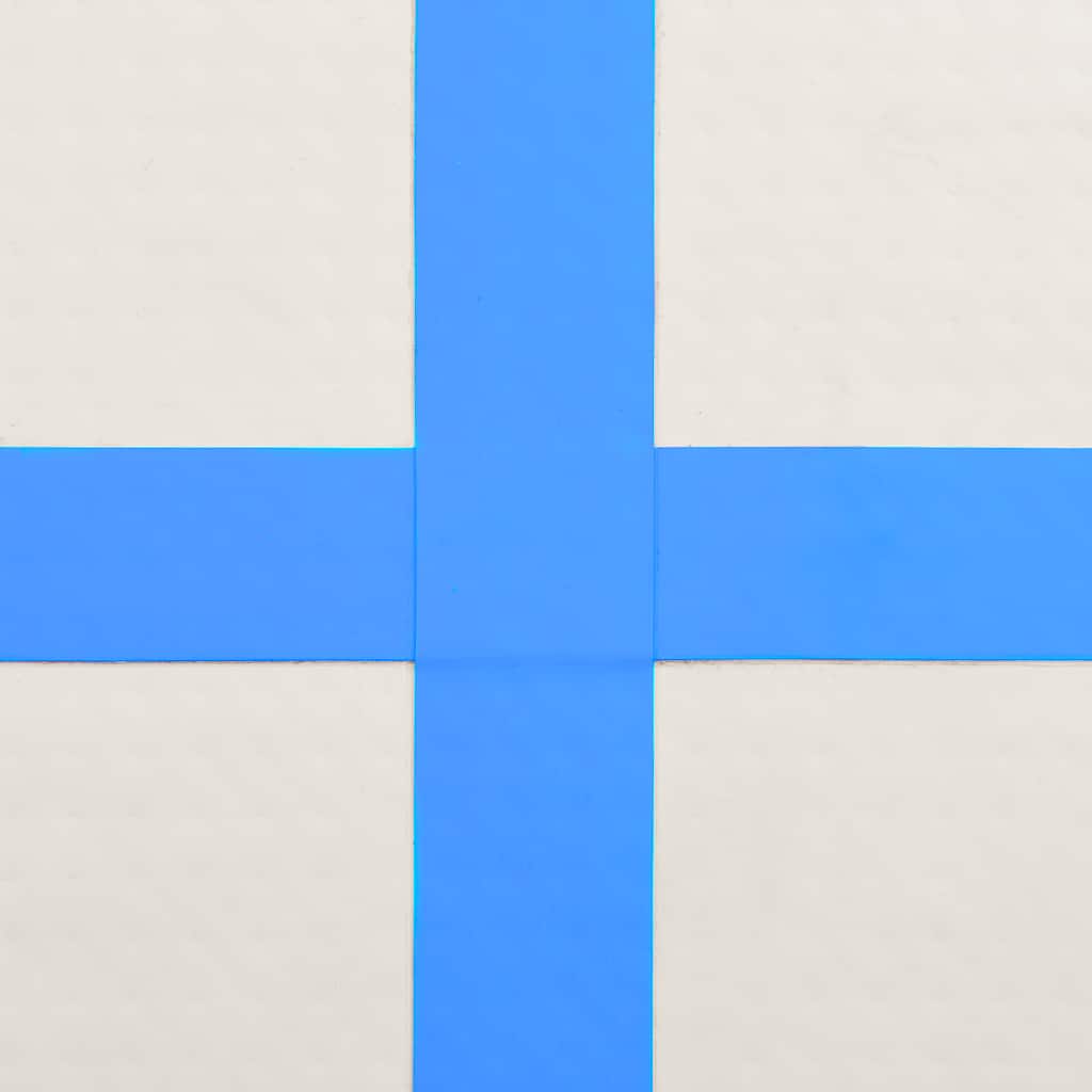 Aufblasbare Gymnastikmatte mit Pumpe 800x100x15 cm PVC Blau