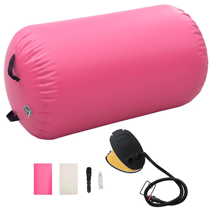 Aufblasbare Gymnastik-Rolle mit Pumpe 100x60 cm PVC Rosa
