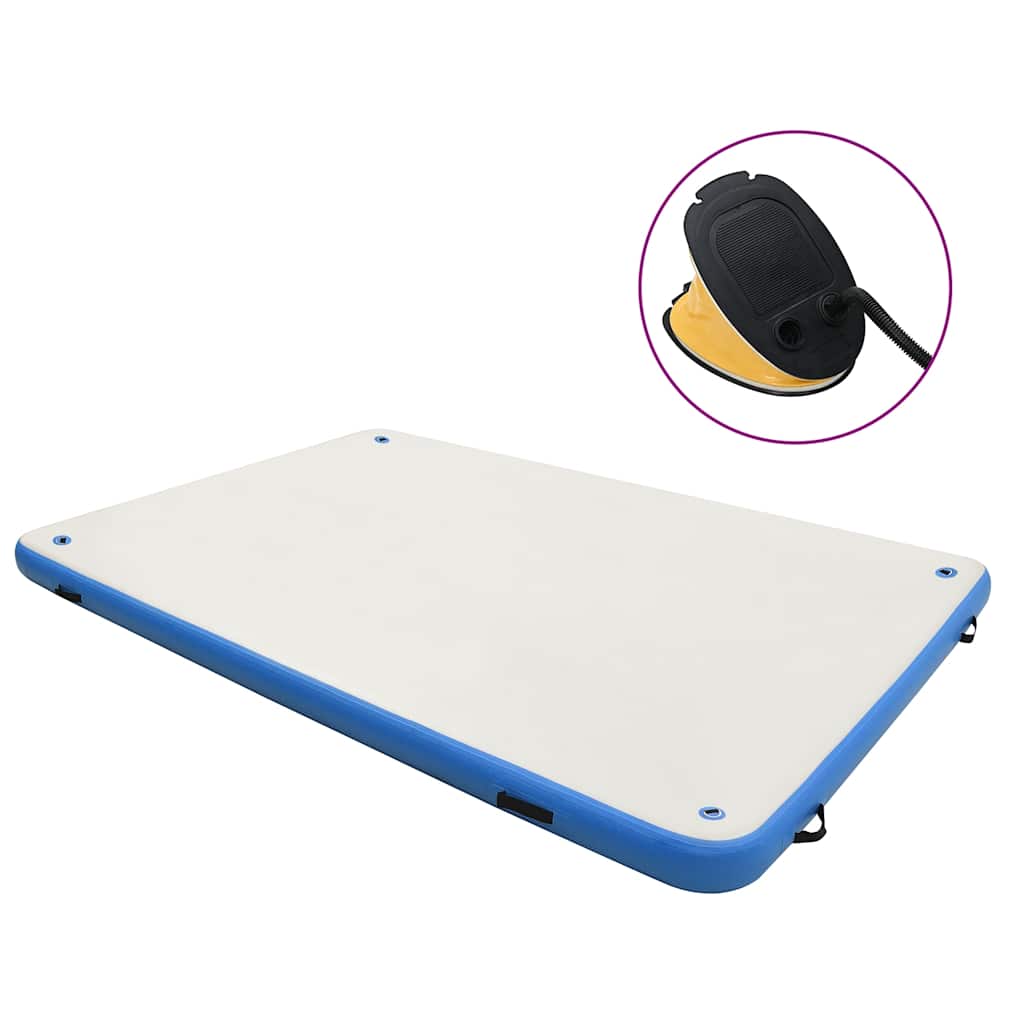 Aufblasbare Schwimmmatte Blau und Weiß 300x300x15 cm