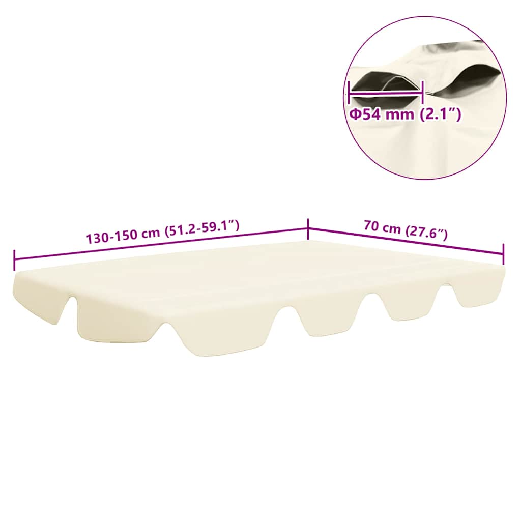 Ersatzdach für Hollywoodschaukel Creme 150/130x105/70 cm