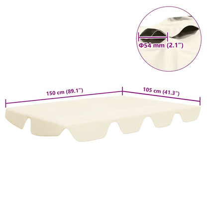 Ersatzdach für Hollywoodschaukel Creme 150/130x105/70 cm