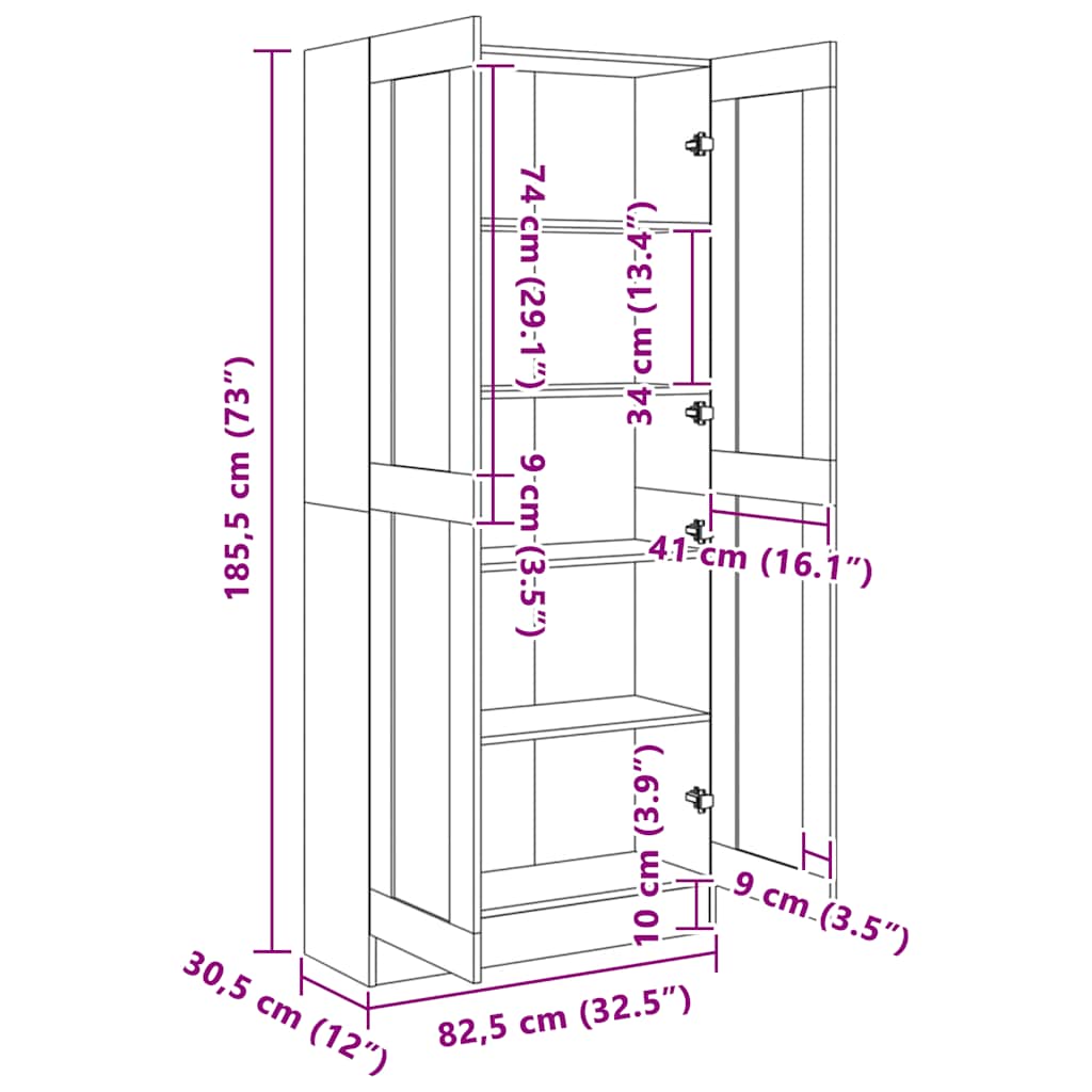 Bücherschrank Hochglanz-Weiß 82,5x30,5x185,5 cm Holzwerkstoff