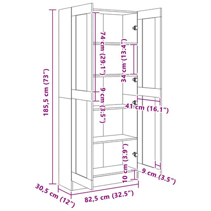 Bücherschrank Hochglanz-Weiß 82,5x30,5x185,5 cm Holzwerkstoff
