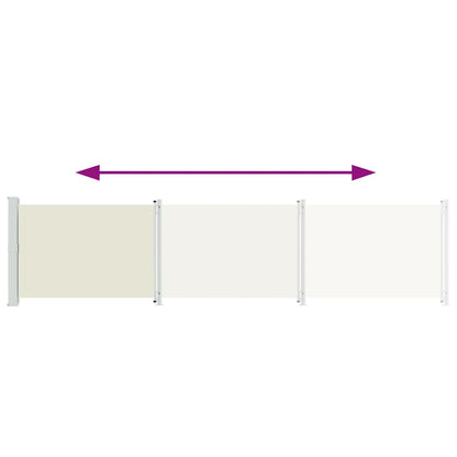 Ausziehbare Seitenmarkise 140x600 cm Creme