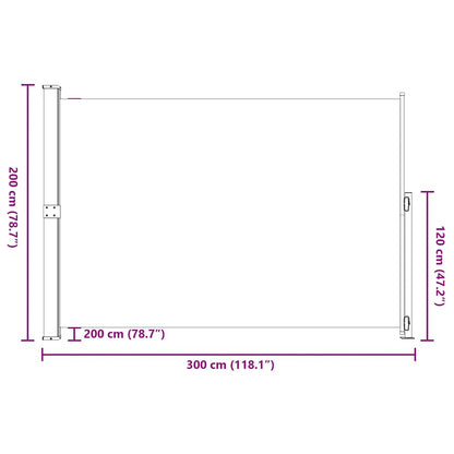 Seitenmarkise Ausziehbar 200x300 cm Blau